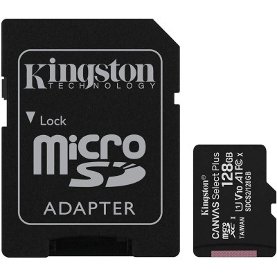 TARJETA DE MEMORIA KINGSTON CANVAS SELECT PLUS MICROSDXC UHS-I 128GB CLASE 10