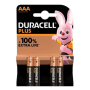 PILA ALCALINA DURACELL PLUS POWER LR03 AAA 1.5V 4 UNIDADES