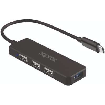 HUB APPROX USB-C CON 3x USB 2.0 Y 1x USB 3.0 - VELOCIDAD DE HASTA 5 GBIT/S