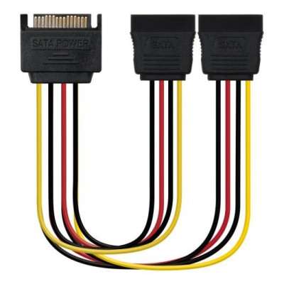 NANOCABLE CABLE SATA ALIMENTACION MACHO A 2X SATA HEMBRA 0.20M