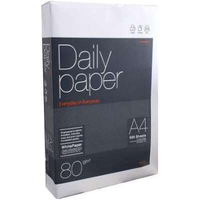 PAPEL PARA IMPRESORA DAILY PAPER A4 80GR. - 210 X 297MM – PAQUETE CON 5 RESMAS - 500 HOJAS - BLANCO