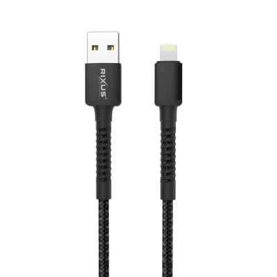 USB FOR LIGHTNING CHARGING CABLE RIXUS RXU71A – 1.2M - BLACK