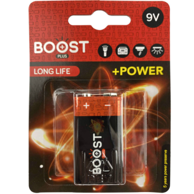 BOOST PLUS ALKALINE BATTERY - 6LR61 - 9V