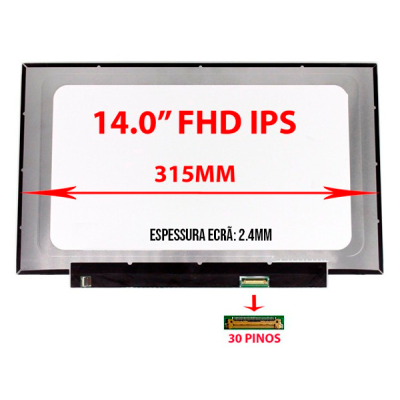 ECRÃ LCD N140HCE-EN2 | N140HCE-EN2 REV.C2 | N140HCE-EN2 REV.C3 | NV140FHM-N61 | NV140FHM-N61 V8.0 - 14.0" FHD IPS
