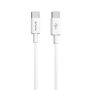CABO DE CARGA TIPO-C PARA TIPO-C RIXUS RXUC15C – NYLON – 1M – BRANCO