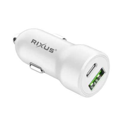 CARREGADOR DE ISQUEIRO DE CARRO RIXUS RXCC16 USB-A + USB-C - CARREGAMENTO RÁPIDO 38W