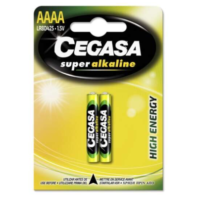 PACK 2 AAAA BATTERY - CEGASA SUPER ALKALINE LR8D425 – 1.5V