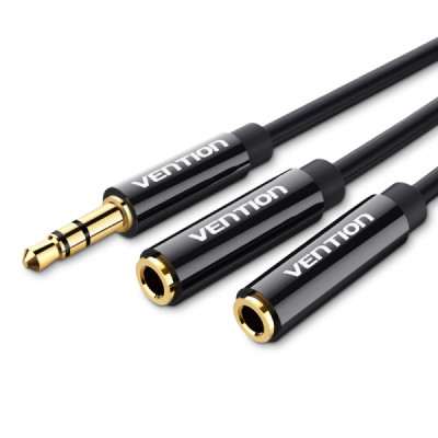 VENTION CABLE ESTEREO JACK 3.5 MACHO A 2X JACK 3.5 HEMBRA - 0.3M