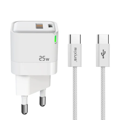 CARREGADOR RIXUS RXHC11 COM CABO USB-C DE 100CM – 25W