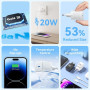 CARREGADOR VENTION GAN – 1X USB TIPO-C + CABO LIGHTNING - 20W - PRETO