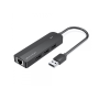 HUB 5 en 1 Vention -  3x USB2.0 | 1x MicroUSB | 1x RJ45  - Color Negro