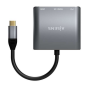 3 in 1 Converter - USB-C to HDMI + USB-C +Type A USB 3.0 - 15cm - Aisens - Gray Color