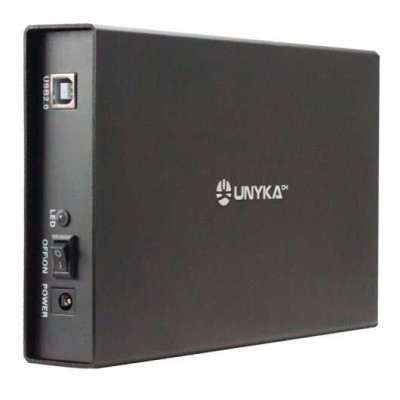 Caixa Externa 3.5" USB 2.0 - Interruptor On/Off – Fabricada em Alumínio - Cor Preto