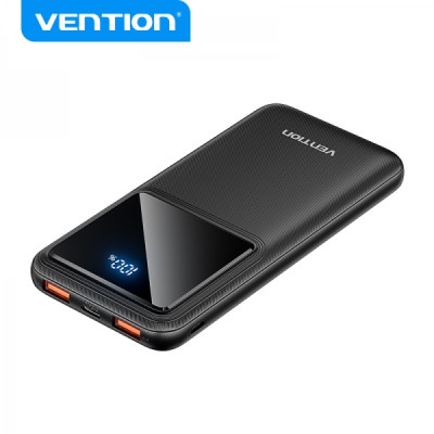Vention Power Bank 10.000mAh - Multiple USB interfaces - Fast charging - Total output 3A - Color: Black