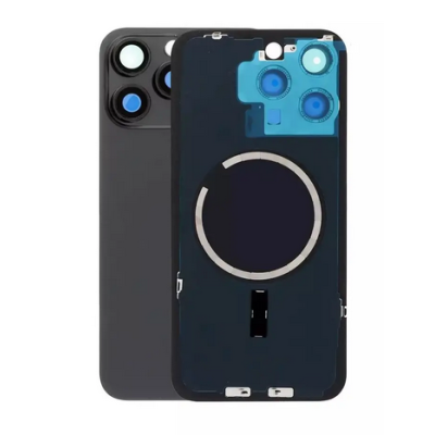 iPhone 15 Pro Max Back Cover + Stand and Magnet (Black)