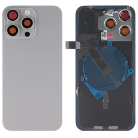 Back Cover for iPhone 15 Pro Max with Flash Holder + Wireless Charging Module ( NATURAL TITANIUM ) Back Cover for iPhone 15 Pro Max with Flash Holder + Wireless Charging Module ( NATURAL TITANIUM )
