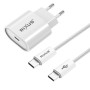 Cargador rápido Rixus RXHC30C con cable USB-C a USB-C | 180 cm | 30 W | Blanco