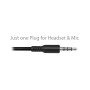 Auriculares Ewent con Micrófono y Control de Volumen - Cable de 2 m | Conector de 3,5 mm y 4 pines - Negro