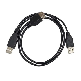 USB Female to 2 USB Male Cable – Black | 70 cm