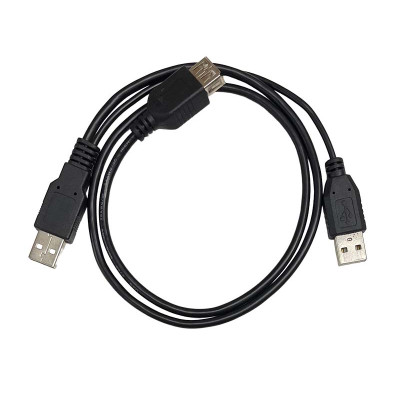USB Female to 2 USB Male Cable – Black | 70 cm