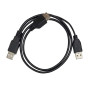 USB Female to 2 USB Male Cable – Black | 70 cm