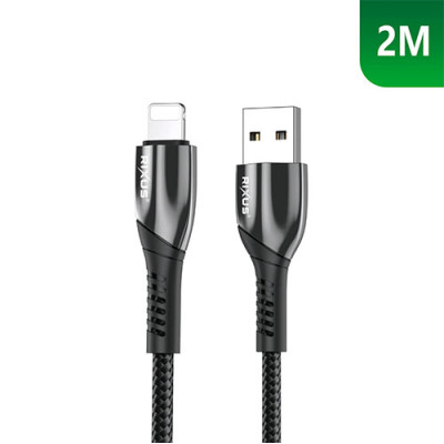 Cabo de Carga USB para Lightning RIXUS RXUC38AL - 2M - Preto