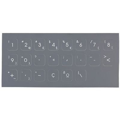 STICKER KIT FOR PORTUGUESE PT KEYBOARD - WHITE | GRAY | SILVER